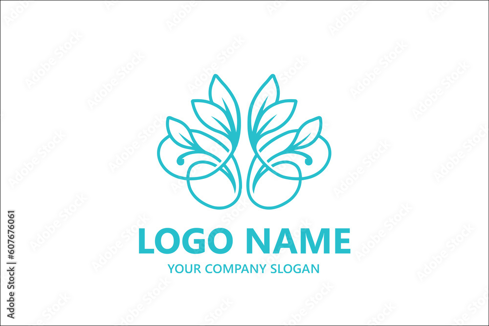 Abstract Yoga logo design stock. Thread person flower balance logotype. Creative spa, guru vector mark.