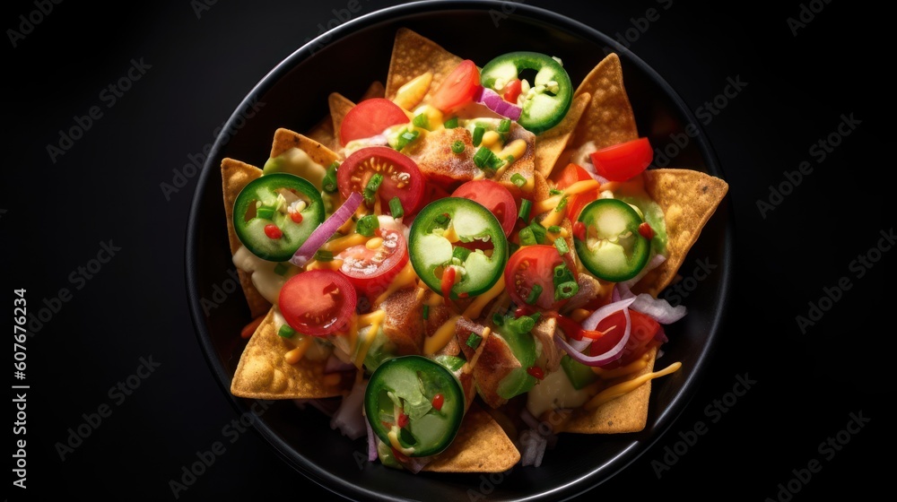 nacho bowl top view nacho bowl top view