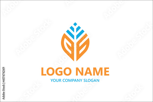 letter Leaf shape letter logo design vector 