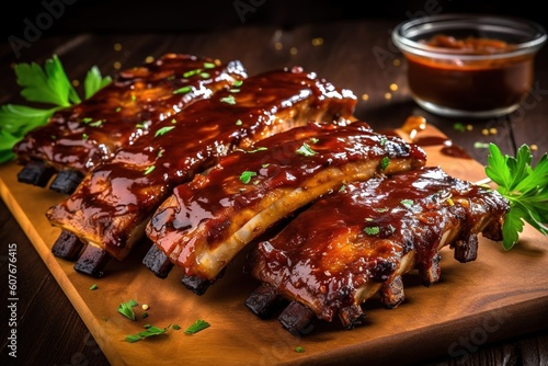 Juicy Pork Ribs Barbecue Grill Honey