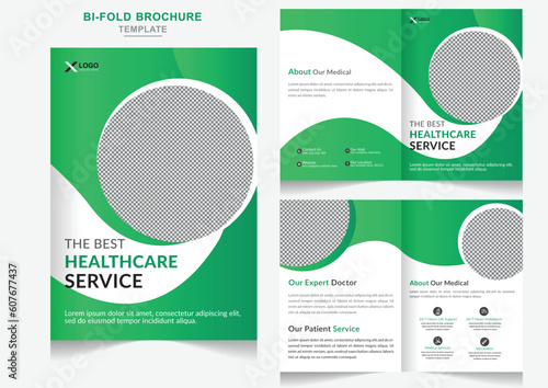 Obraz na płótnie Minimalist medical & healthcare bifold business template with modern concept design w salonie