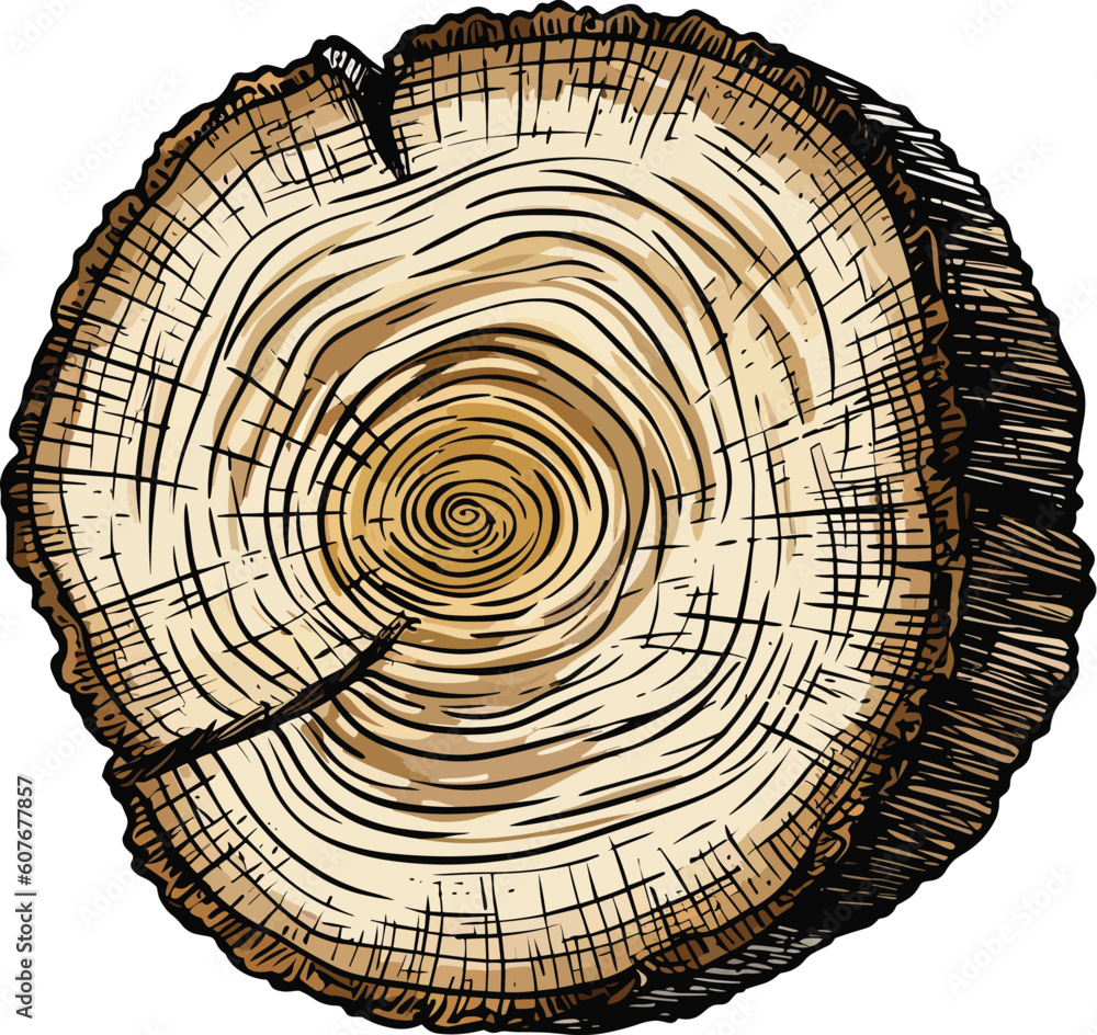A drawing of a tree stump stand A drawing of a tree stump stand