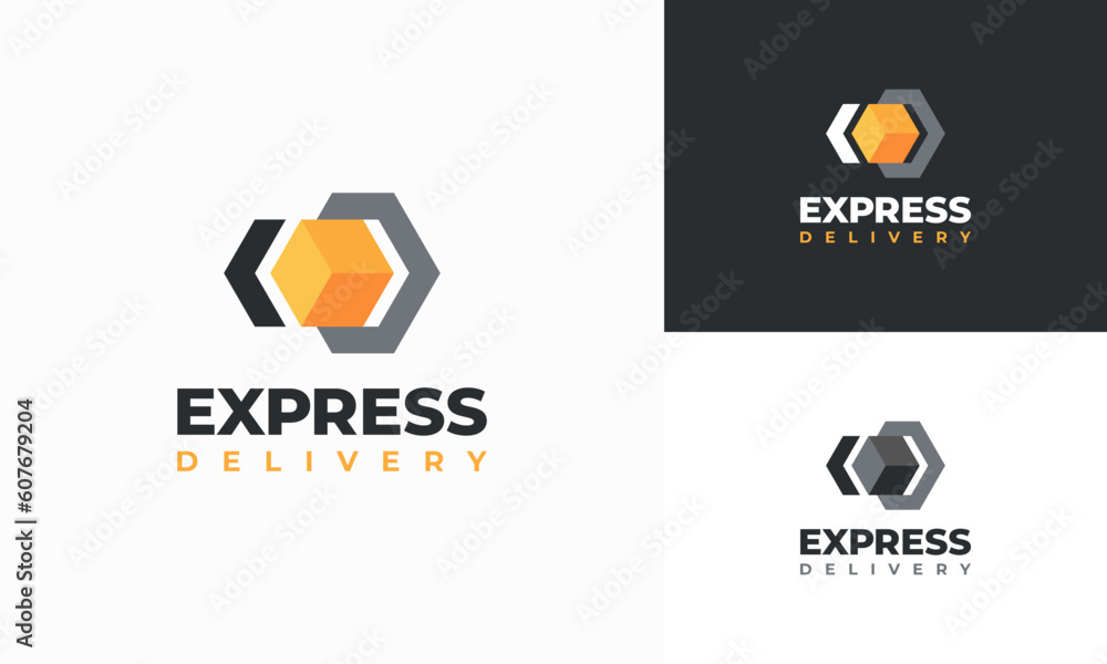 Box Express Delivery logo designs concept vector, Fast Box Delivery
