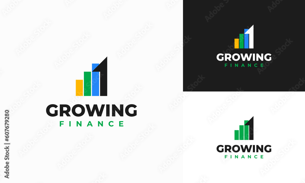 Growing Finance Logo designs concept vector, Financial Advisors Logo Design Template Vector Icon