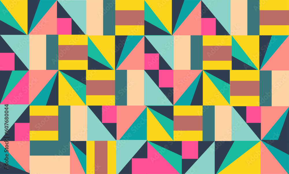 Abstract geometric background of color blocks Vector Image