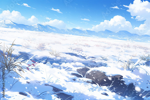 繊細で芸術的な自然系背景のイラスト(AI generated image)