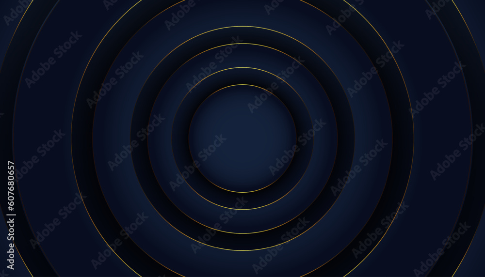 Abstract modern dark blue luxury with golden circle background Abstract modern dark blue luxury with golden circle background