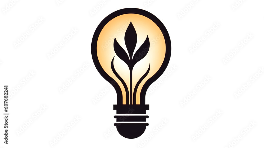The plant sprouts in a light bulb, generative AI. The plant sprouts in a light bulb, generative AI.