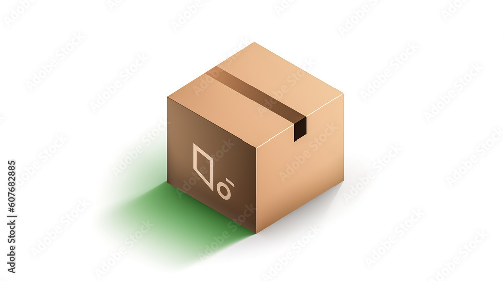 Minimalistic logo with a cardboard box, generative AI. Minimalistic logo with a cardboard box, generative AI.