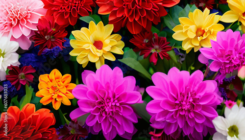 Beautiful  vivid  colorful mixed flower bouquet  