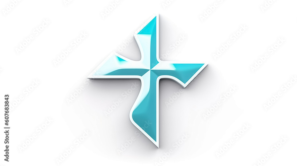 Obraz premium Minimalist medical cross logo design, generative AI.