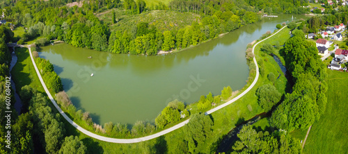 Bild auf Leinwand Blick über den Stausee in Sohland an der Spree im Frühling
