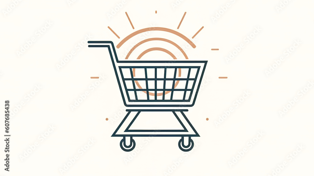 Shopping Cart Icon isolated on white background, generative AI. Shopping Cart Icon isolated on white background, generative AI.