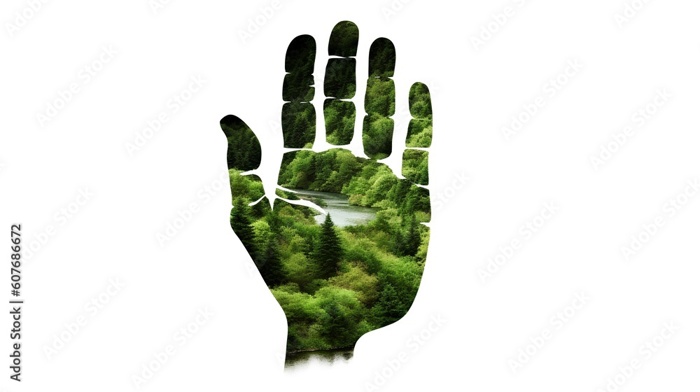 Human ecological impact and the need for more sustainable behaviors concept. Generative AI Human ecological impact and the need for more sustainable behaviors concept. Generative AI