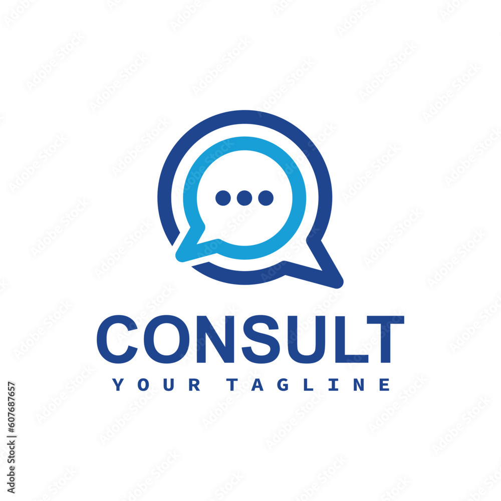 Obraz premium Chat Communication Logo Design Vector