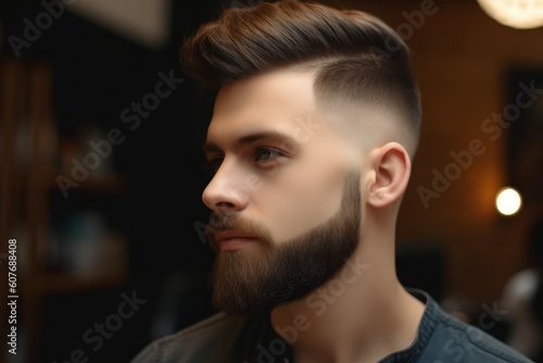 Haircut groomed beard. Generate Ai