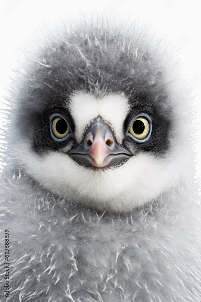 Cute baby penguin isolated on a white background. Generative AI Cute baby penguin isolated on a white background. Generative AI
