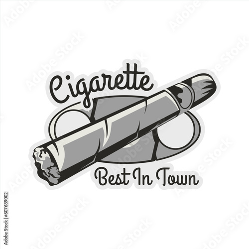 Vintage Cigarette Logo, Black And White Cigarette Logo