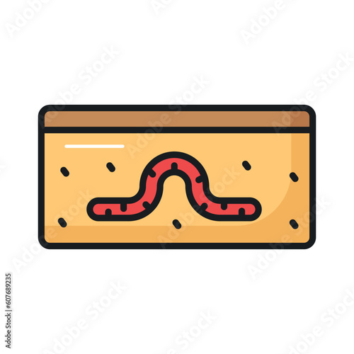 Carefully crafted vector of earthworm in trendy style, ready to use icon