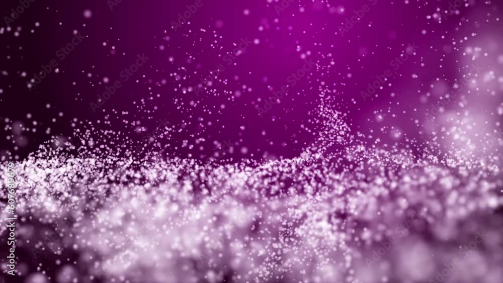 Glowing white particles swirl around on a purple background. Holiday looping animation with bokeh effect. Flickering bright sparks. Glowing white particles swirl around on a purple background. Holiday looping animation with bokeh effect. Flickering bright sparks.