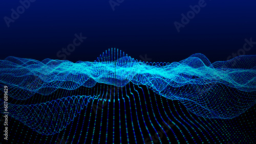 Abstracts sciense digital futuristic geometric network background. 3d technology structure, design concept.  photo