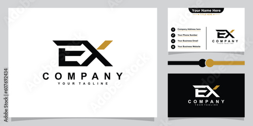 Creative abstract letter EX logo design vector