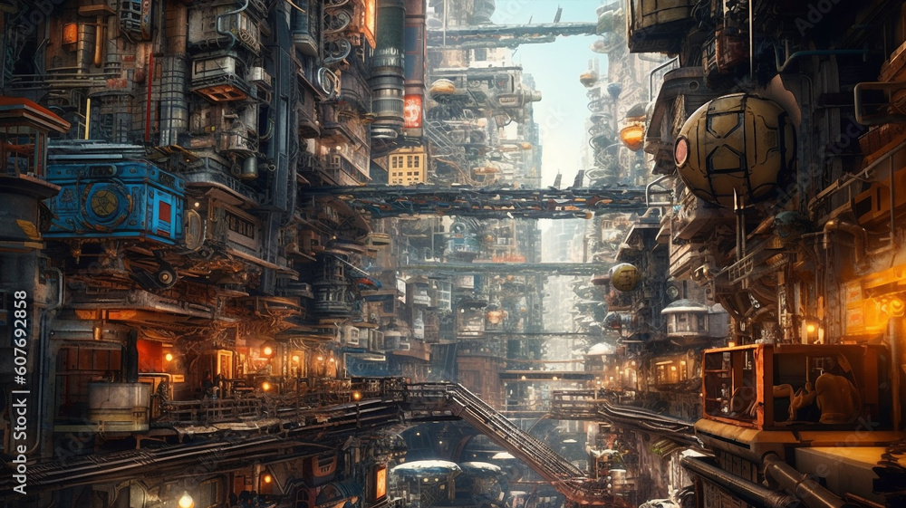 Generative ai fantasy cityscape. Generative ai fantasy cityscape.