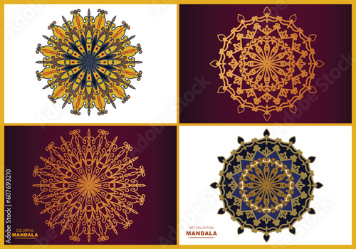 Colorful mandala design for coloring book , card, frame ect. Vector luxury floral mandala.