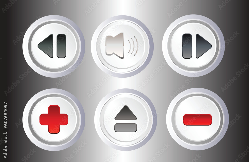 buttons for web vector, Editable buttons, Audio player buttons vector buttons for web vector, Editable buttons, Audio player buttons vector