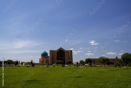 Mausoleum of Ahmed Yesevi in Turkistan is a UNESCO World Heritage site. photo