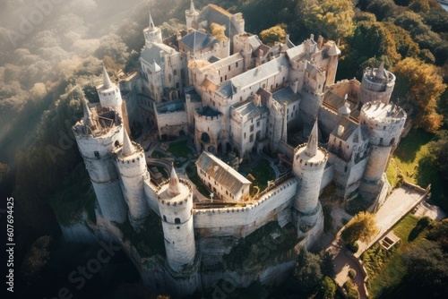 Medieval castle building. Generate AI photo