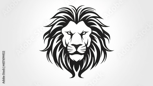 Minimalist lion logo  flat design  generative AI.