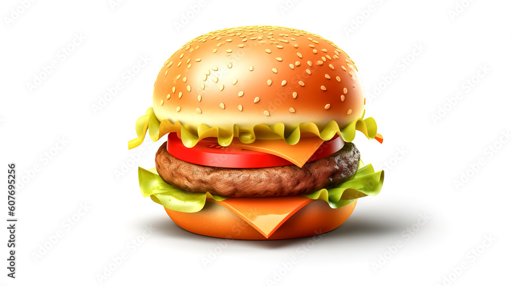 Stylish flat logo for a burger, generative AI. Stylish flat logo for a burger, generative AI.