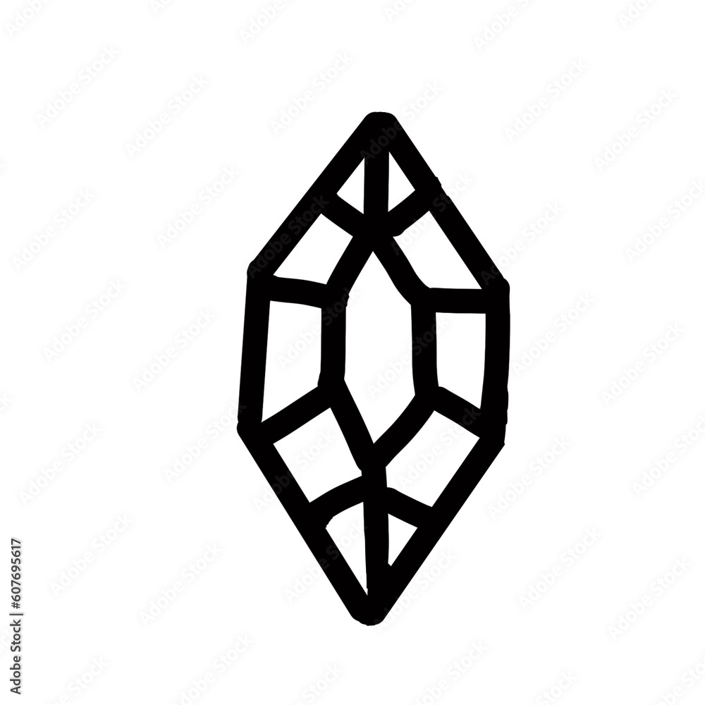 diamond gem hand drawn organic line diamond gem hand drawn organic line