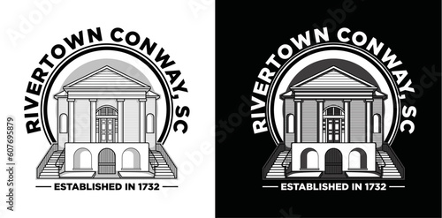 rivertown conways building illustration photo