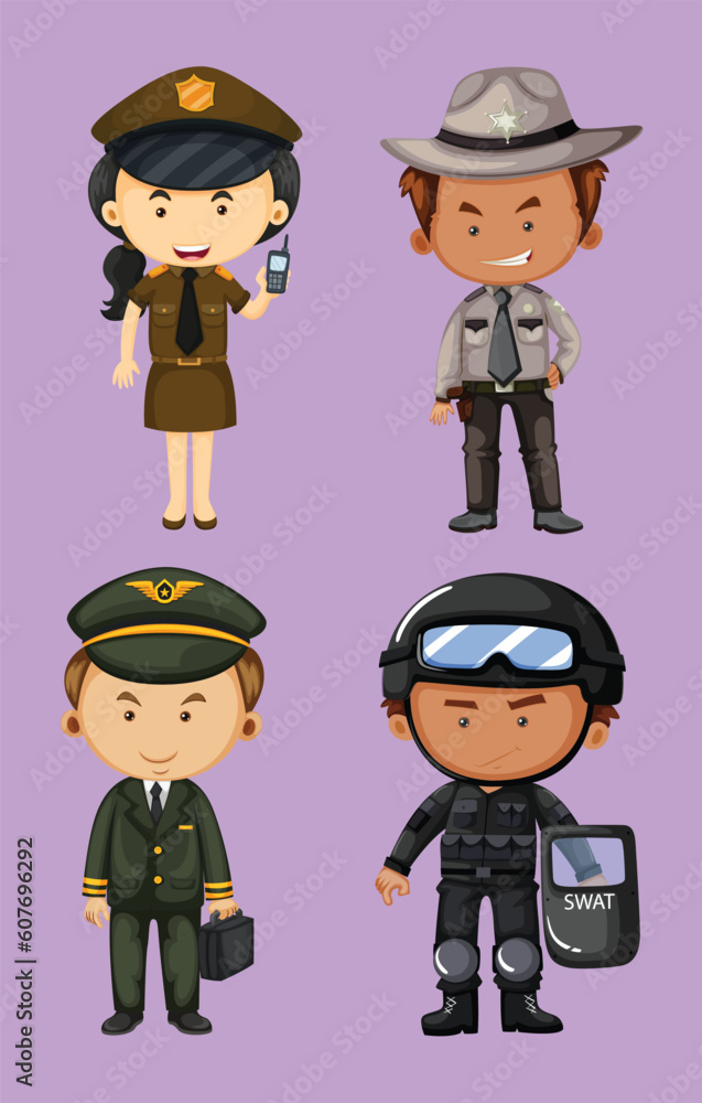 People in different job uniforms by the greatest graphics
