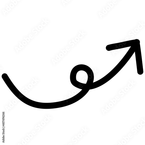 arrow curve black line for element design