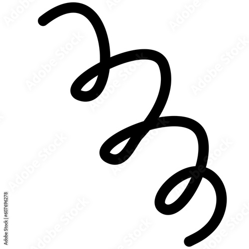 hand drawn curve black outline 