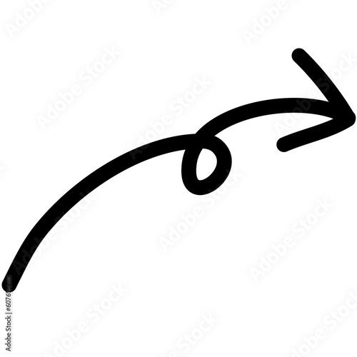 arrow curve black line for element design