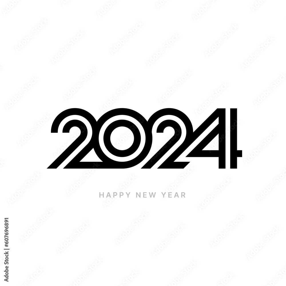 Vector illustration with 2024 sign for flyer template, greeting card