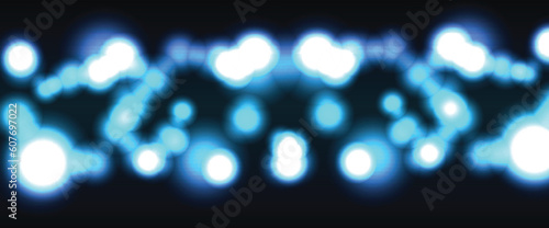 Cover Design with Abstract Blurred Bright White Spots Background - Blue and White Wide Scale Multipurpose Template for Holiday Events, Posters, Placards, Web with Copyspace, Place, Room for Your Text