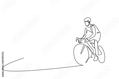 young person bike activity racing outside safe headrest lifestyle line art