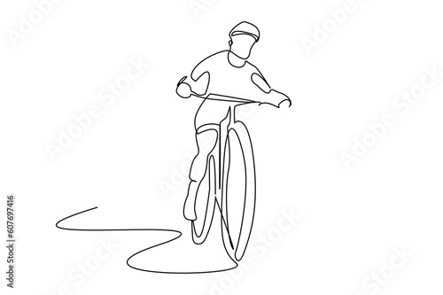 young person bike activity racing outside safe headrest lifestyle line art