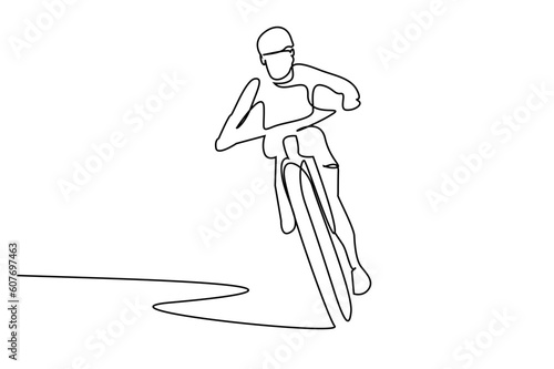 young person bike activity racing outside safe headrest lifestyle line art