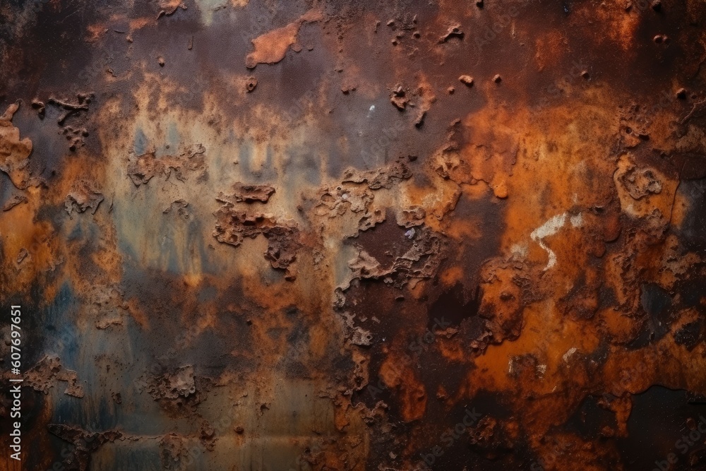 Rust metal stain background. Generate AI Rust metal stain background. Generate AI