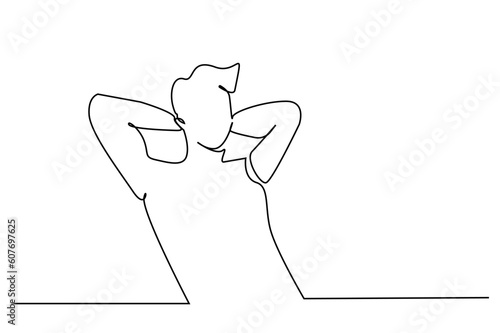 young male relax calm peaceful life line art