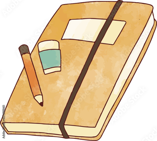 Cute and Pastel Stationary Doodle Isolated