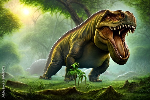 Iguanodon Dinosaur  Generative AI Illustration