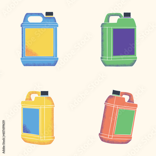 jerry can vector illustration flat design style with bright colors