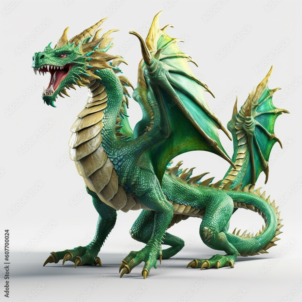 Fototapeta premium A mythological 3D character of a dragon. Generative AI